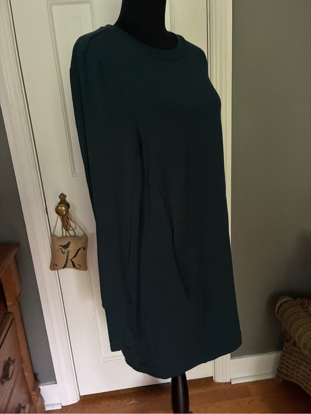 Athleta Deep Teal Long-Sleeve Midi Dress